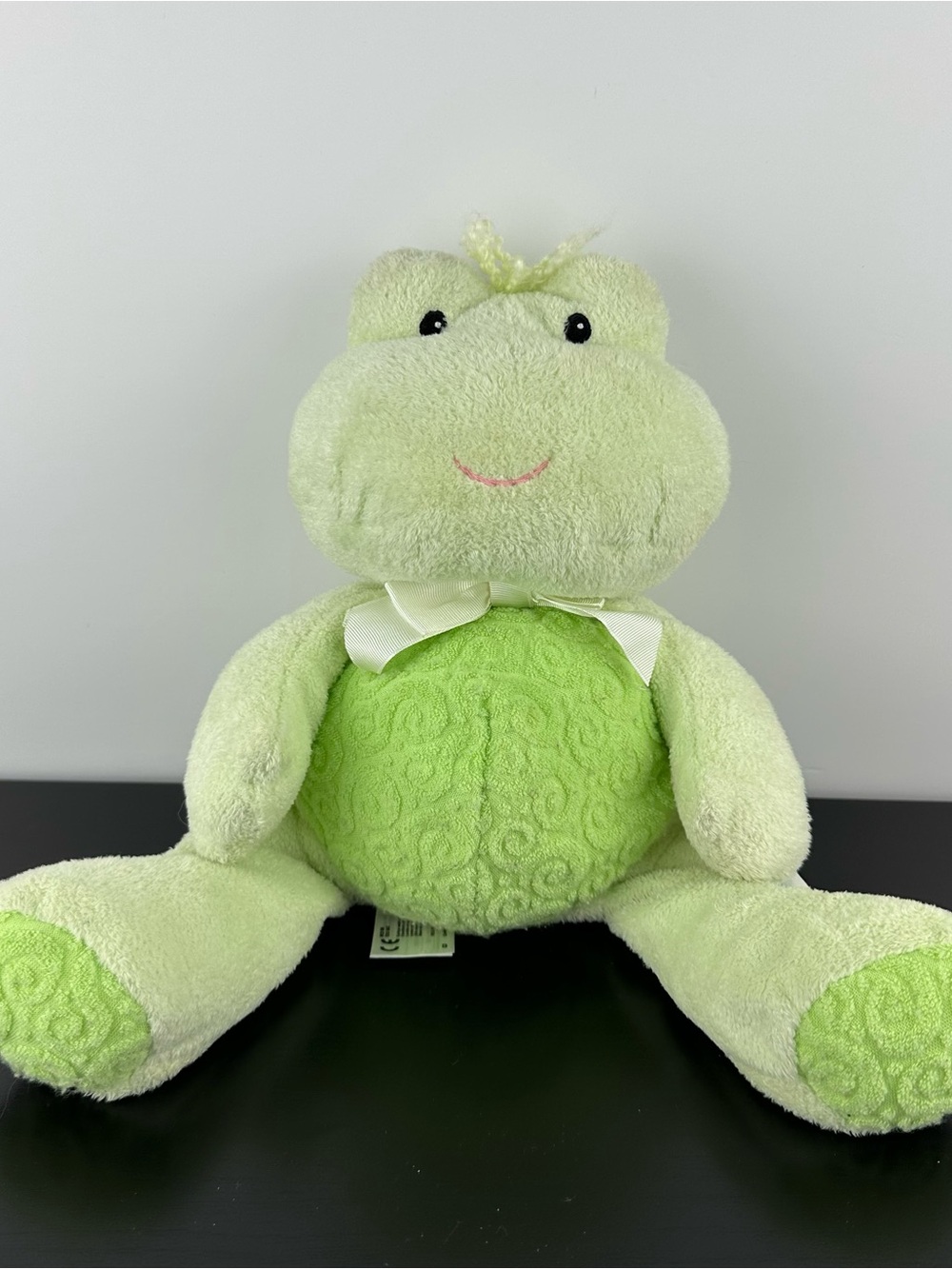 Eden Frog Sherberts Learning Curve Terry Green Swirls Rattles Plush Stuffed